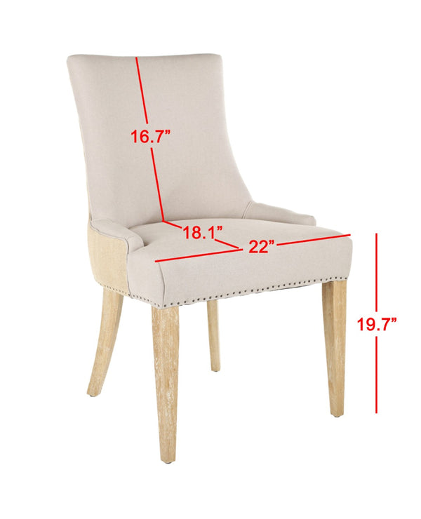 Safavieh Becca Two-Toned Linen Dining Chair - Elegant High Back With Nail Head Trim For Timeless Comfort MCR4502P