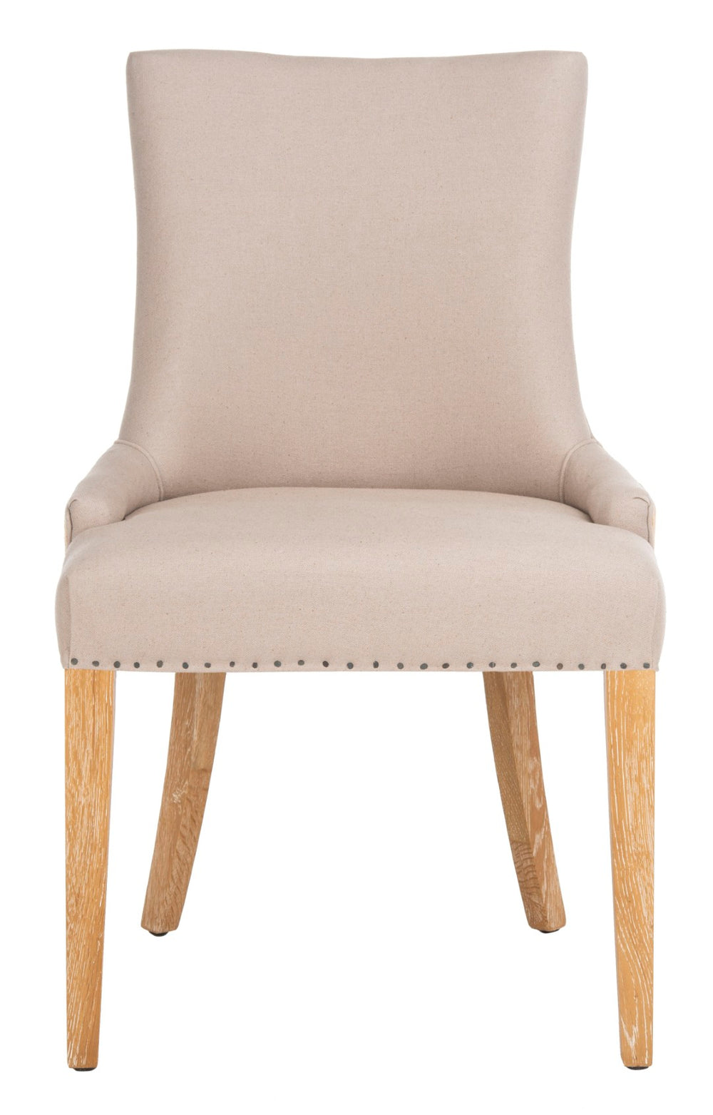 Safavieh Becca Two-Toned Linen Dining Chair - Elegant High Back With Nail Head Trim For Timeless Comfort MCR4502P