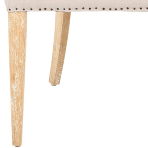 Safavieh Becca Two-Toned Linen Dining Chair - Elegant High Back With Nail Head Trim For Timeless Comfort MCR4502P