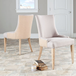 Safavieh Becca Two-Toned Linen Dining Chair - Elegant High Back With Nail Head Trim For Timeless Comfort MCR4502P