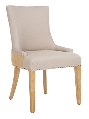 Safavieh Becca Two-Toned Linen Dining Chair - Elegant High Back With Nail Head Trim For Timeless Comfort MCR4502P