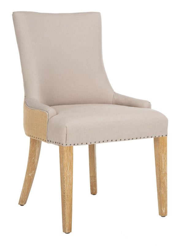 Safavieh Becca Two-Toned Linen Dining Chair - Elegant High Back With Nail Head Trim For Timeless Comfort MCR4502P