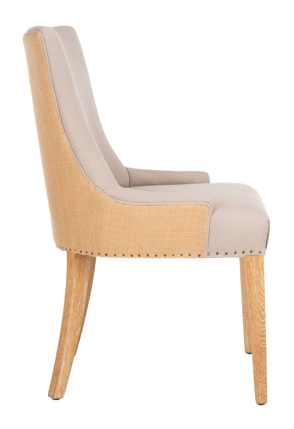 Safavieh Becca Two-Toned Linen Dining Chair - Elegant High Back With Nail Head Trim For Timeless Comfort MCR4502P