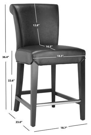 Safavieh Seth Counter Stool - Modern Classic Design With Ergonomic Support For Stylish Kitchens And Bars Black MCR4509A