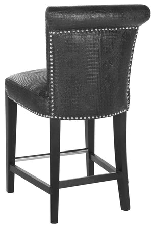 Safavieh Seth Counter Stool - Modern Classic Design With Ergonomic Support For Stylish Kitchens And Bars Black / Crocodile MCR4509E