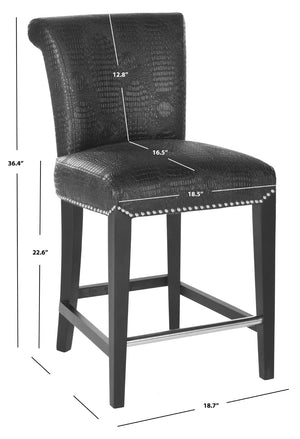 Safavieh Seth Counter Stool - Modern Classic Design With Ergonomic Support For Stylish Kitchens And Bars Black / Crocodile MCR4509E