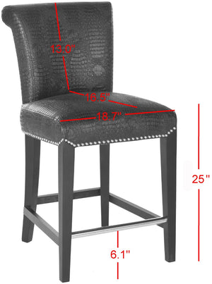 Safavieh Seth Counter Stool - Modern Classic Design With Ergonomic Support For Stylish Kitchens And Bars Black / Crocodile MCR4509E