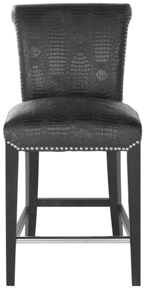 Safavieh Seth Counter Stool - Modern Classic Design With Ergonomic Support For Stylish Kitchens And Bars Black / Crocodile MCR4509E