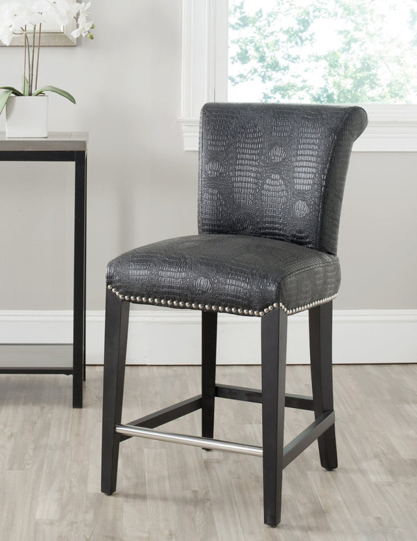 Safavieh Seth Counter Stool - Modern Classic Design With Ergonomic Support For Stylish Kitchens And Bars Black / Crocodile MCR4509E