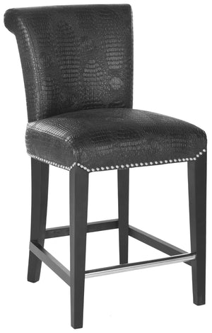 Safavieh Seth Counter Stool - Modern Classic Design With Ergonomic Support For Stylish Kitchens And Bars Black / Crocodile MCR4509E