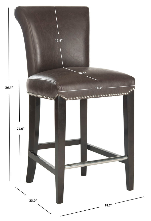 Safavieh Seth Counter Stool - Modern Classic Design With Ergonomic Support For Stylish Kitchens And Bars Antique Brown MCR4509G