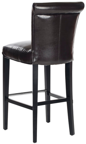 Safavieh Seth Bar Stool - Timeless Comfort And Style With Durable Birch Frame And Easy-Care Leather Upholstery Brown MCR4510B