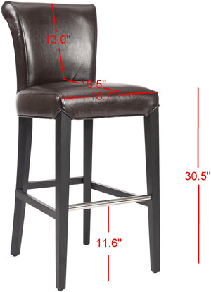 Safavieh Seth Bar Stool - Timeless Comfort And Style With Durable Birch Frame And Easy-Care Leather Upholstery Brown MCR4510B