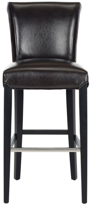 Safavieh Seth Bar Stool - Timeless Comfort And Style With Durable Birch Frame And Easy-Care Leather Upholstery Brown MCR4510B