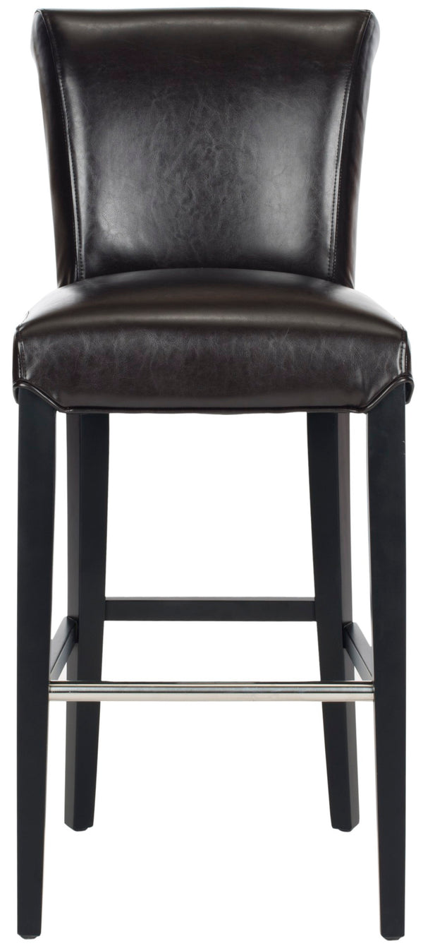 Safavieh Seth Bar Stool - Timeless Comfort And Style With Durable Birch Frame And Easy-Care Leather Upholstery Brown MCR4510B
