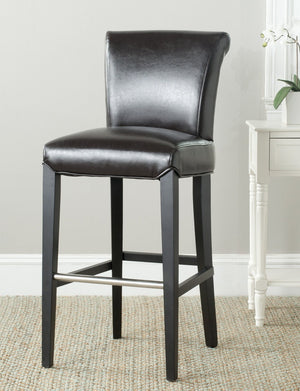 Safavieh Seth Bar Stool - Timeless Comfort And Style With Durable Birch Frame And Easy-Care Leather Upholstery Brown MCR4510B