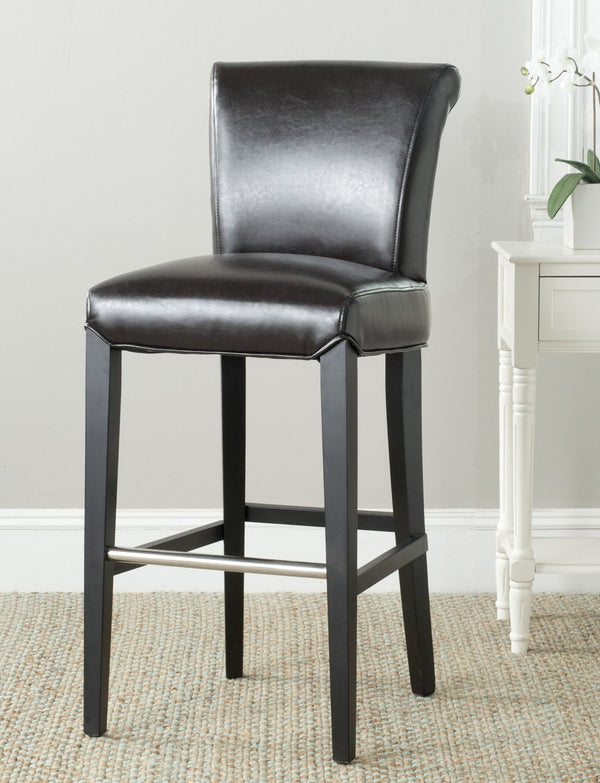 Safavieh Seth Bar Stool - Timeless Comfort And Style With Durable Birch Frame And Easy-Care Leather Upholstery Brown MCR4510B