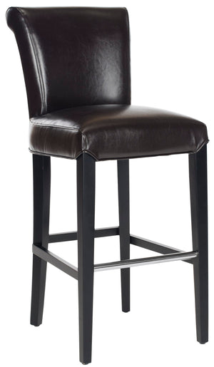 Safavieh Seth Bar Stool - Timeless Comfort And Style With Durable Birch Frame And Easy-Care Leather Upholstery Brown MCR4510B