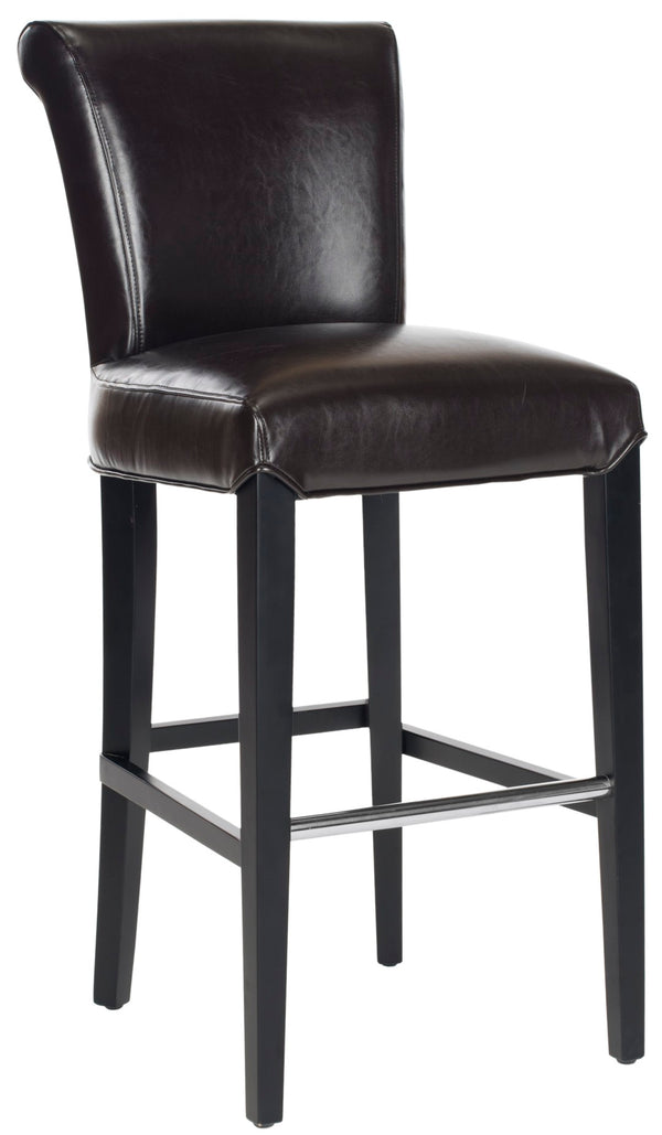 Safavieh Seth Bar Stool - Timeless Comfort And Style With Durable Birch Frame And Easy-Care Leather Upholstery Brown MCR4510B