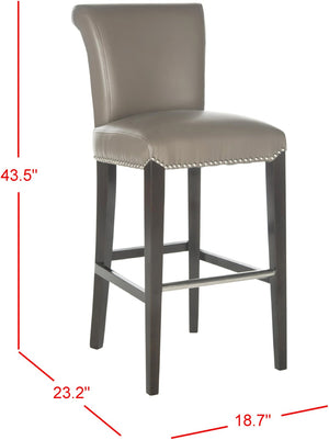 Safavieh Seth Bar Stool - Timeless Comfort And Style With Durable Birch Frame And Easy-Care Leather Upholstery Clay MCR4510F
