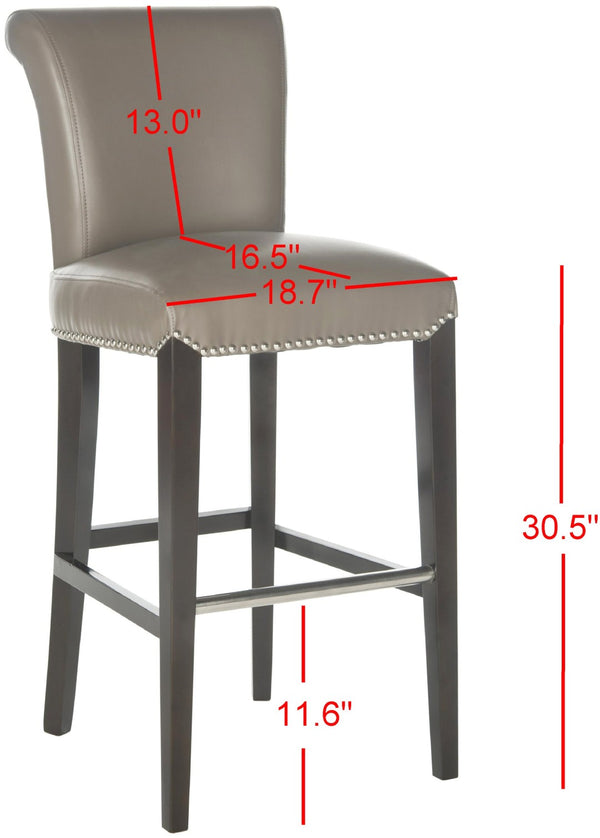 Safavieh Seth Bar Stool - Timeless Comfort And Style With Durable Birch Frame And Easy-Care Leather Upholstery Clay MCR4510F