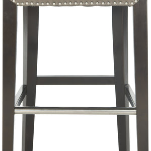 Safavieh Seth Bar Stool - Timeless Comfort And Style With Durable Birch Frame And Easy-Care Leather Upholstery Clay MCR4510F