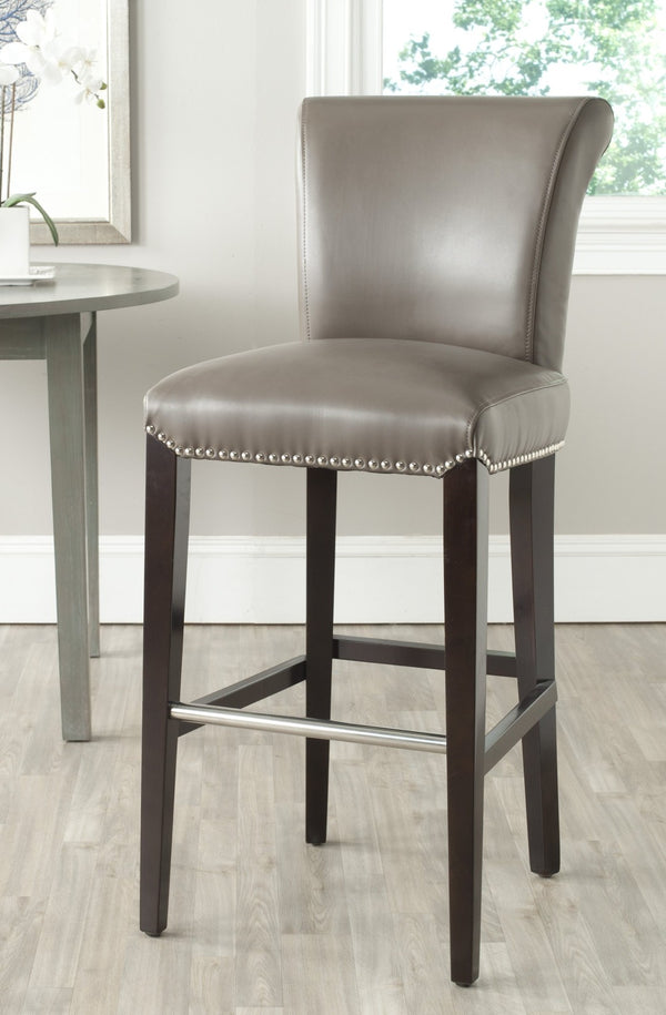 Safavieh Seth Bar Stool - Timeless Comfort And Style With Durable Birch Frame And Easy-Care Leather Upholstery Clay MCR4510F