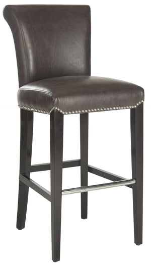 Safavieh Seth Bar Stool - Timeless Comfort And Style With Durable Birch Frame And Easy-Care Leather Upholstery Antique Brown MCR4510G