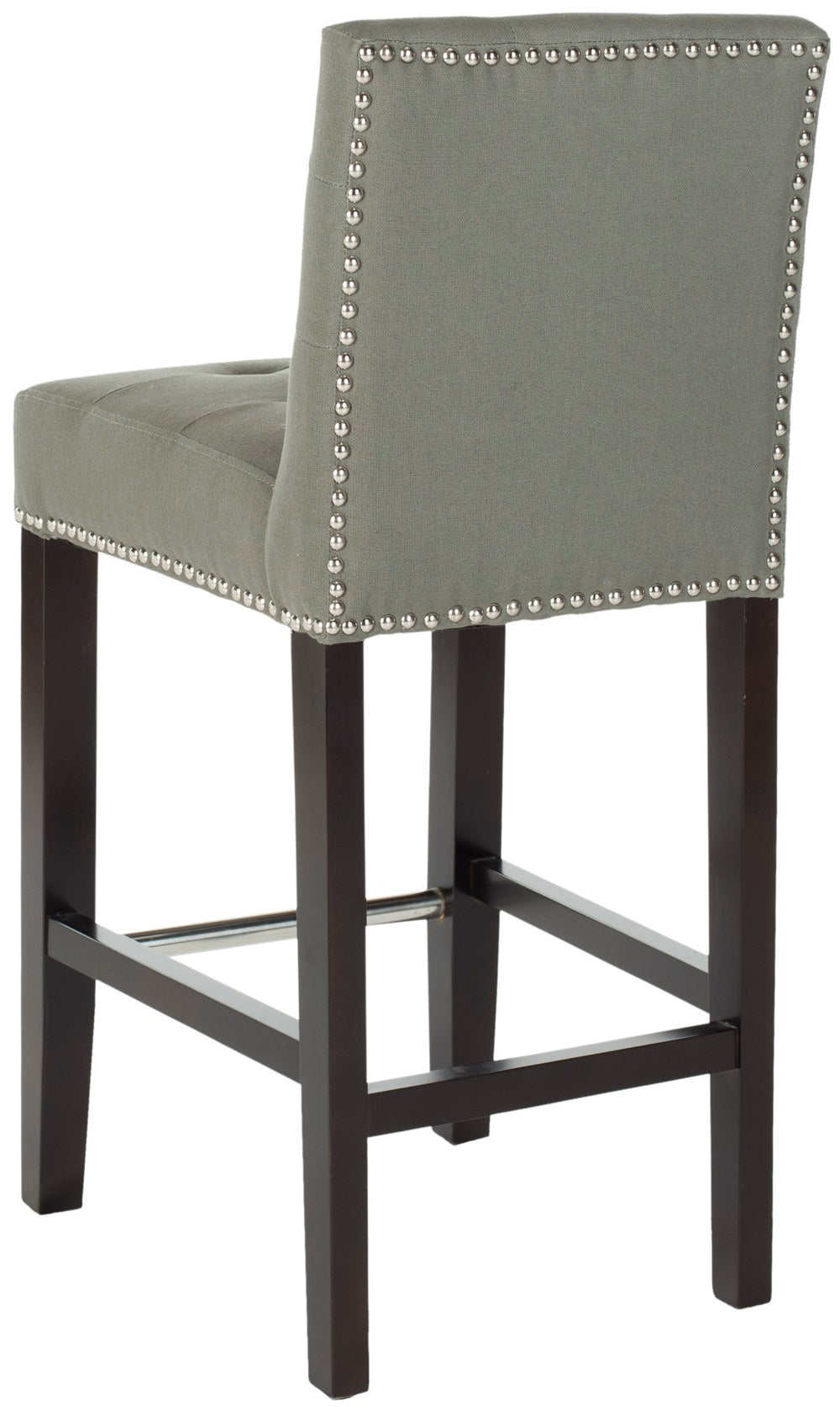 Safavieh Thompson Elegant Linen Counter Stool With Silver Nailhead Accents For Stylish Kitchen Seating Seamist MCR4511C
