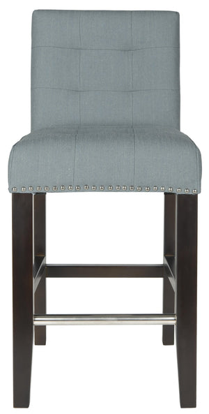 Safavieh Thompson Elegant Linen Counter Stool With Silver Nailhead Accents For Stylish Kitchen Seating Sky Blue MCR4511G