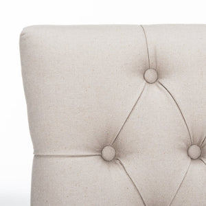 Safavieh Amanda Taupe Linen Tufted Dining Chair With Nickel Nail Heads For Elegant Dining Spaces & Comfort MCR4515A