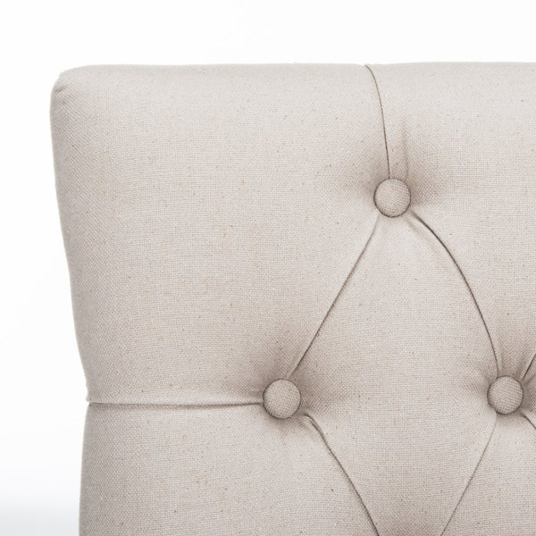 Safavieh Amanda Taupe Linen Tufted Dining Chair With Nickel Nail Heads For Elegant Dining Spaces & Comfort MCR4515A