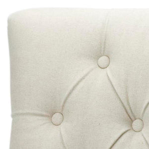 Safavieh Amanda Taupe Linen Tufted Dining Chair With Nickel Nail Heads For Elegant Dining Spaces & Comfort MCR4515A