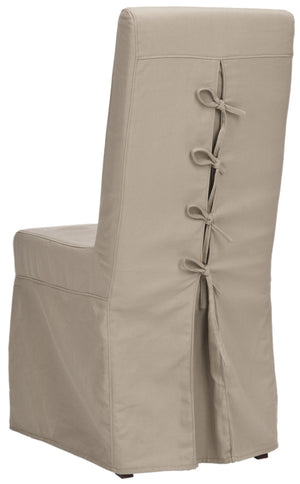 Safavieh ADDRIANNA ADRIANNA Slipcover Chair in Ecru - Elegant Cotton-Linen Blend with Dressmaker Details for Style & Comfort MCR4521A-SET2