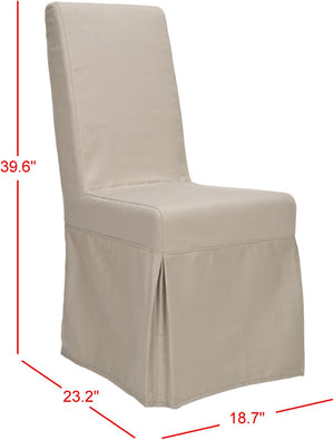 Safavieh ADDRIANNA ADRIANNA Slipcover Chair in Ecru - Elegant Cotton-Linen Blend with Dressmaker Details for Style & Comfort MCR4521A-SET2