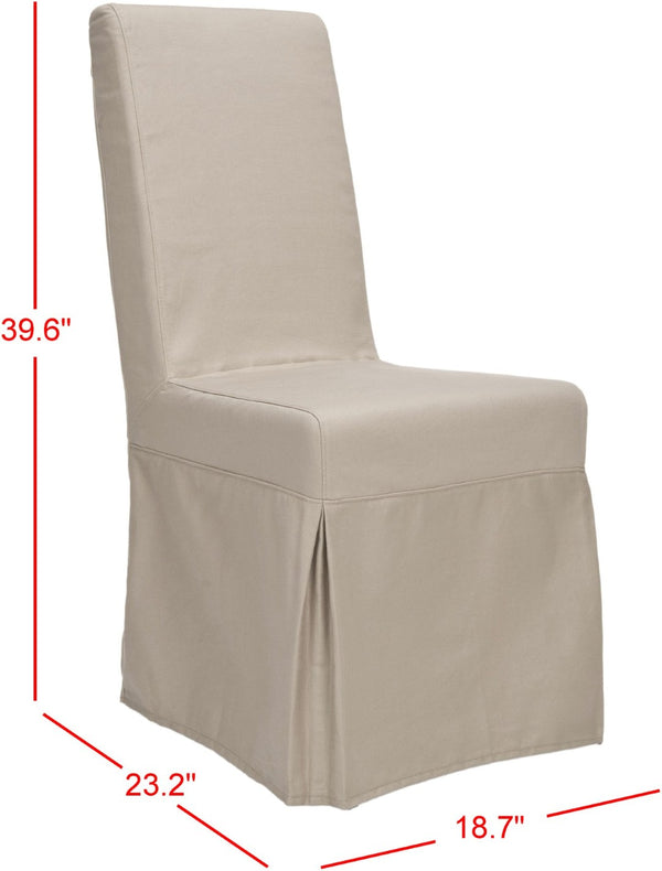 Safavieh ADDRIANNA ADRIANNA Slipcover Chair in Ecru - Elegant Cotton-Linen Blend with Dressmaker Details for Style & Comfort MCR4521A-SET2