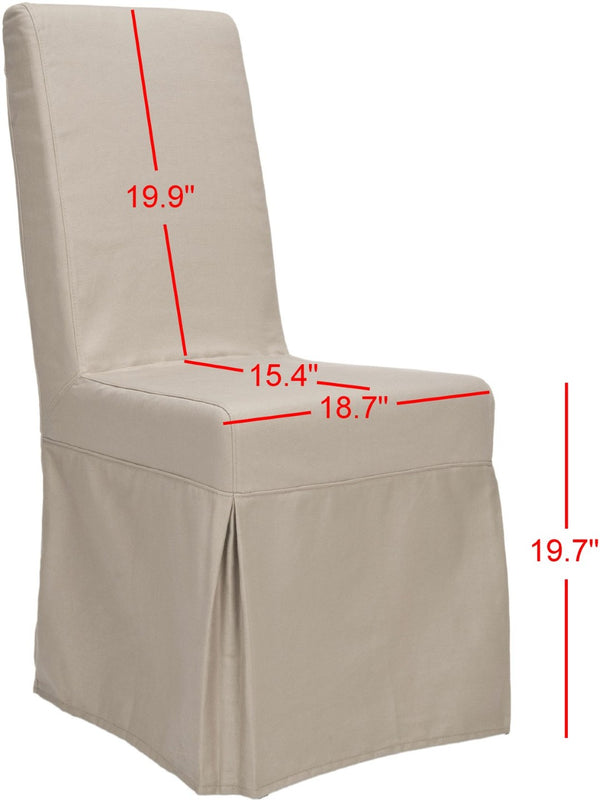 Safavieh ADDRIANNA ADRIANNA Slipcover Chair in Ecru - Elegant Cotton-Linen Blend with Dressmaker Details for Style & Comfort MCR4521A-SET2