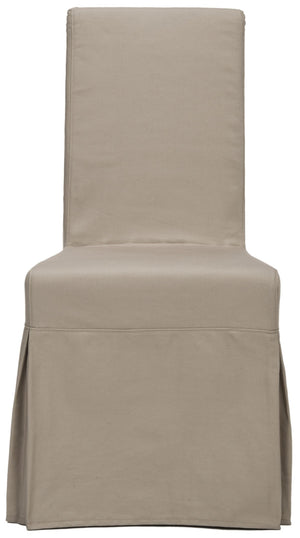 Safavieh ADDRIANNA ADRIANNA Slipcover Chair in Ecru - Elegant Cotton-Linen Blend with Dressmaker Details for Style & Comfort MCR4521A-SET2