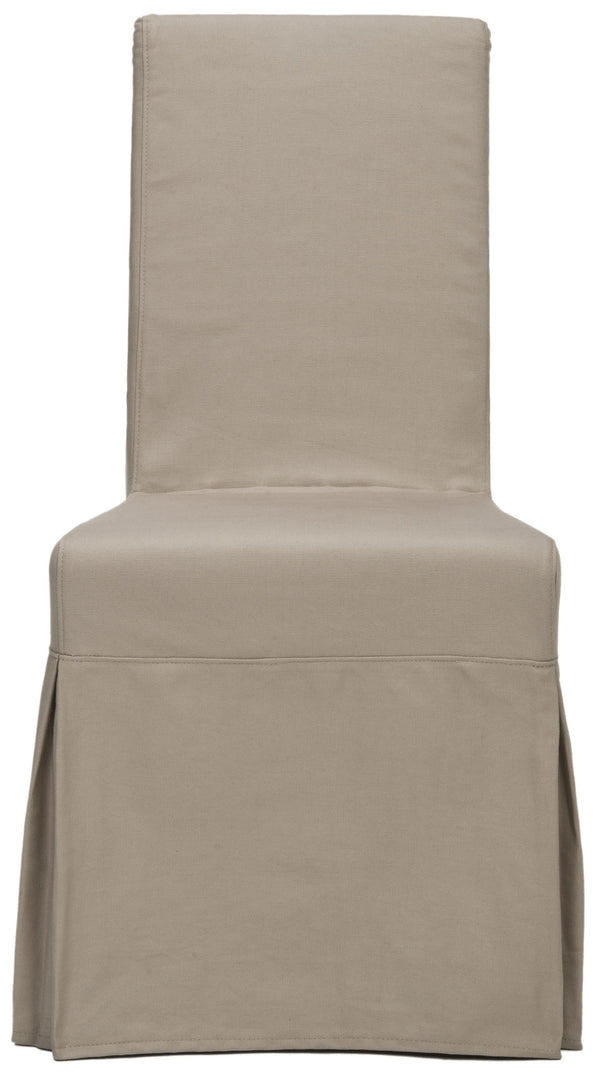 Safavieh ADDRIANNA ADRIANNA Slipcover Chair in Ecru - Elegant Cotton-Linen Blend with Dressmaker Details for Style & Comfort MCR4521A-SET2