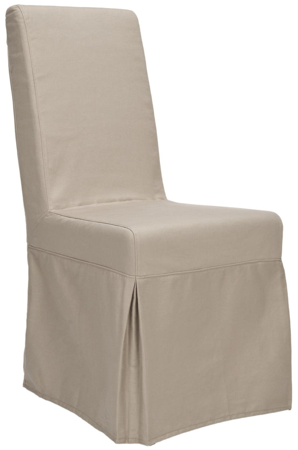 Safavieh ADDRIANNA ADRIANNA Slipcover Chair in Ecru - Elegant Cotton-Linen Blend with Dressmaker Details for Style & Comfort MCR4521A-SET2