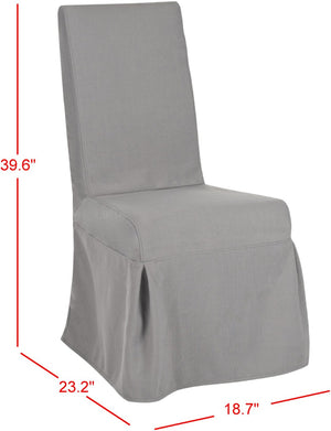 Safavieh ADRIANNA Slipcover Chair in Arctic Grey - Elegant Design, Durable Comfort for Dining & Living Spaces MCR4521B-SET2