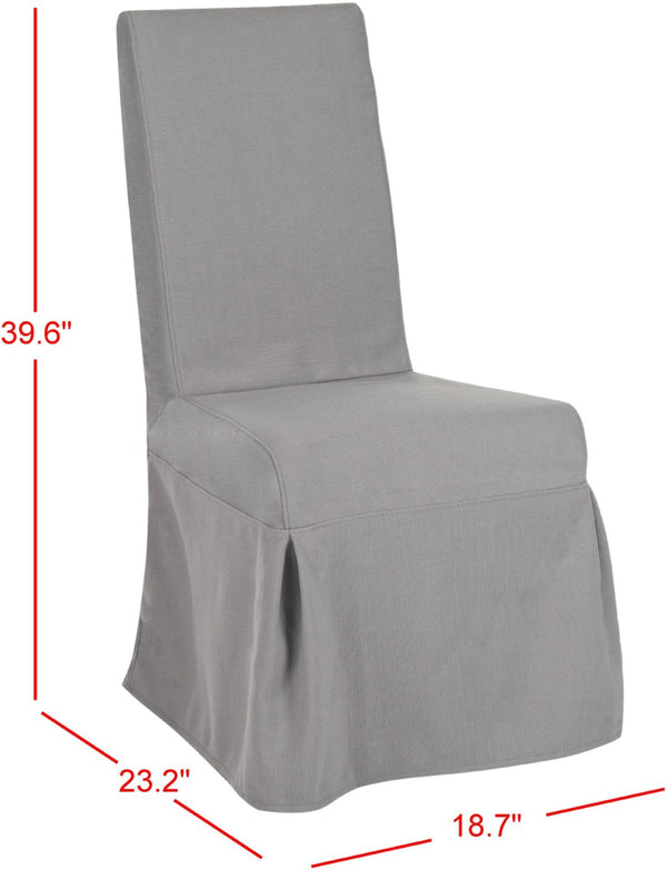 Safavieh ADRIANNA Slipcover Chair in Arctic Grey - Elegant Design, Durable Comfort for Dining & Living Spaces MCR4521B-SET2