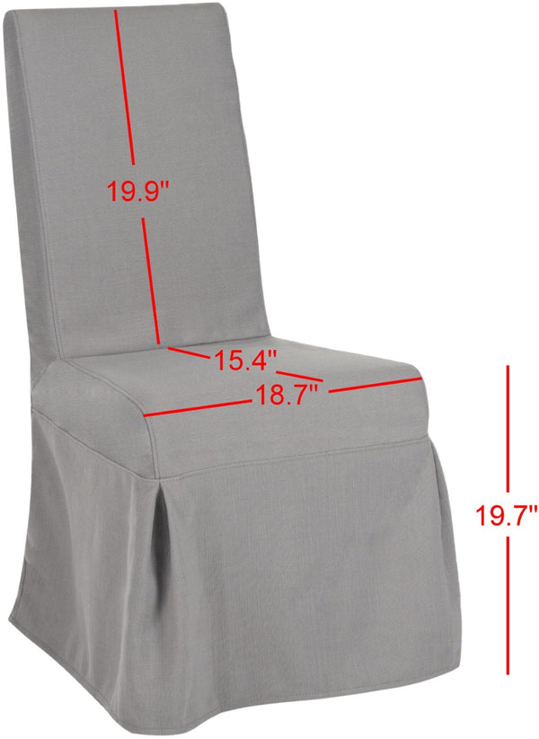 Safavieh ADRIANNA Slipcover Chair in Arctic Grey - Elegant Design, Durable Comfort for Dining & Living Spaces MCR4521B-SET2