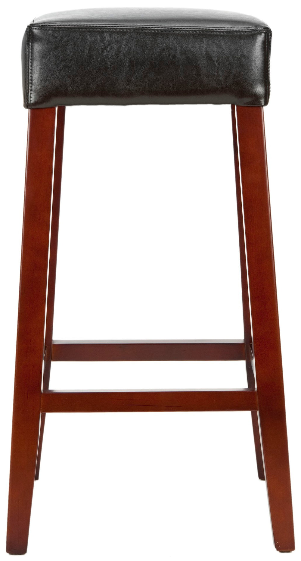 Safavieh Benson Leather Barstool – Mid-Century Modern Design, Brown Bicast Leather, No Assembly Needed! MCR4530A