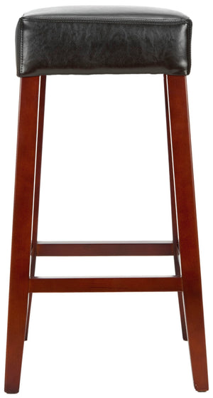 Safavieh Benson Leather Barstool – Mid-Century Modern Design, Brown Bicast Leather, No Assembly Needed! MCR4530A