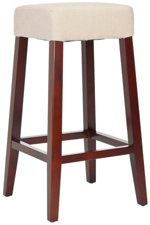 Safavieh Benson Fabric Barstool - Mid-Century Modern Style, Taupe Upholstery, No Assembly, Perfect For Small Spaces! MCR4530B
