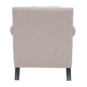 Safavieh Karsen Elegant Club Chair With Brass Nailheads – Plush Taupe Upholstery & Dark Cherry Legs For Style MCR4534A