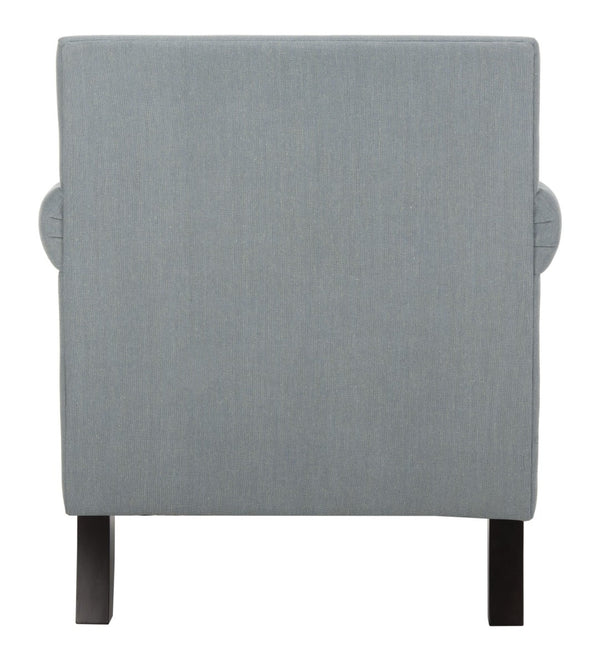 Safavieh Karsen Club Chair - Elegant Roll-Arm Accent With Silver Nailhead Trim And Plush Cushions For Comfort Sky Blue MCR4534C