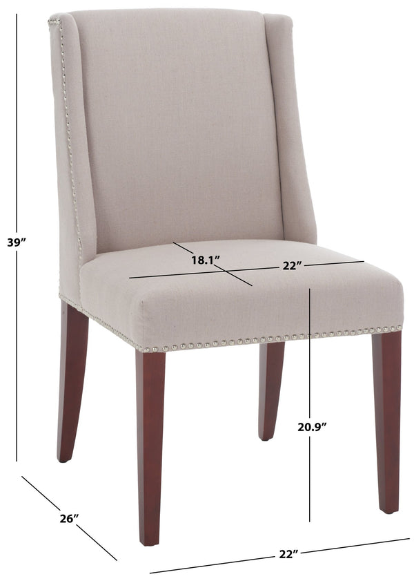 Safavieh Lauren Side Chair In Taupe - Elegant Design For Modern Dining Spaces, Comfortable & Stylish Seating Taupe  Mcr4535a