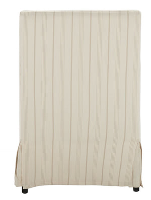 Safavieh Sandra Slipcover Chair - Timeless Beige & Cream Ticking Stripe Accent For Cozy Living Spaces MCR4542A